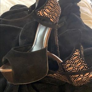 Black & Bronze Heels